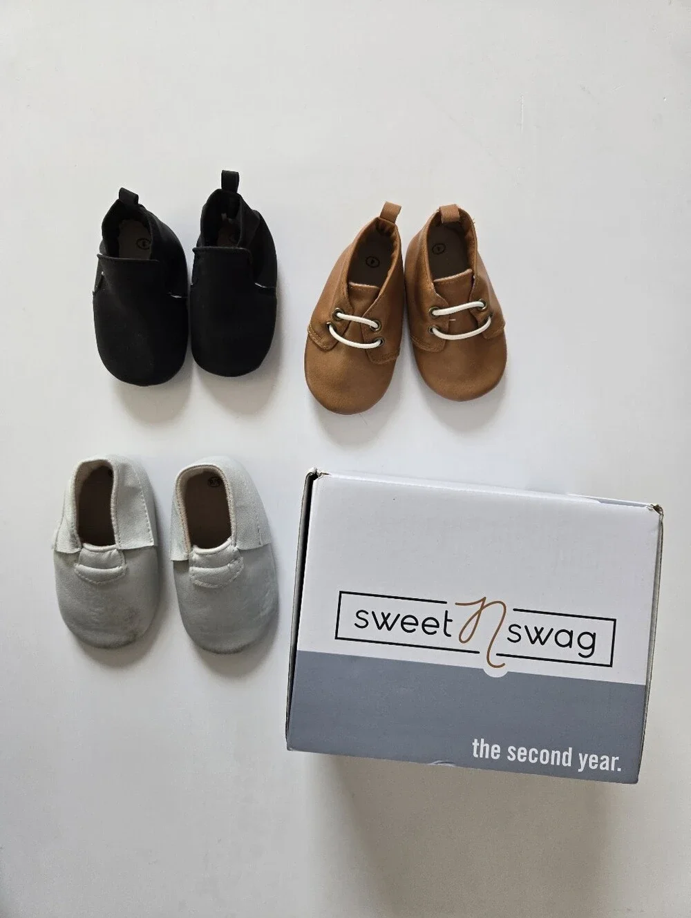 Sweet N Swag Mox Box 2nd Year - Black, Tan, Light Gray Toddler Boy Size 3, 4, 5